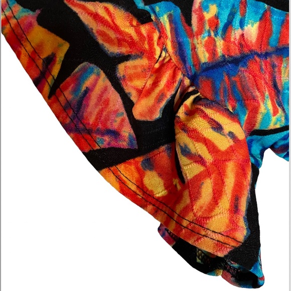 Brand New! Tiffany & Grey Multi-Colored Leaves Short Sleeve Dress size XL - Picture 7 of 9